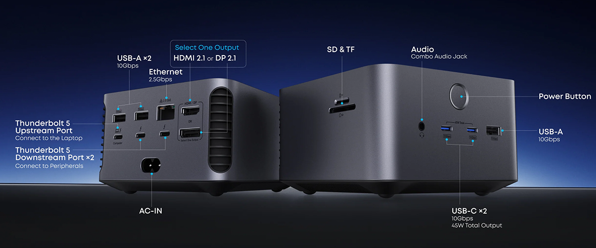 Док-станция Anker Prime TB5 Docking Station 14-in-1, 8K, Thunderbolt 5 (A83B53A1)