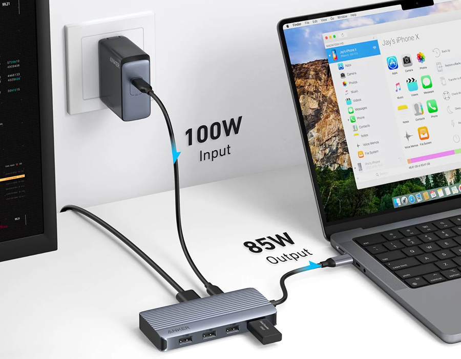 Мультипортовый адаптер Anker USB-C Hub 7-in-1, Dual Display (A83740A2)