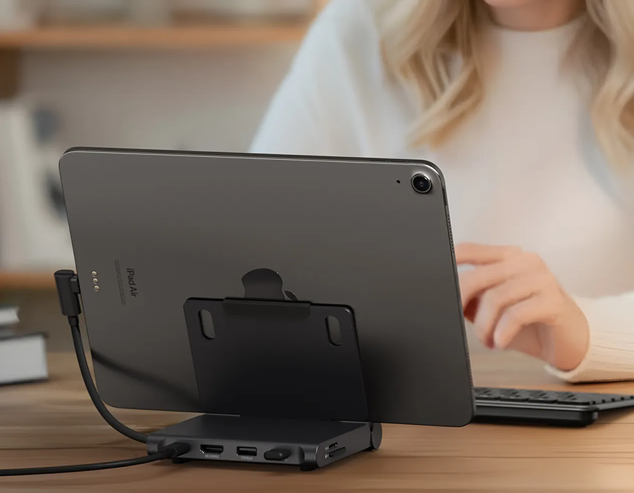 Хаб-підставка для планшета Satechi OntheGo Foldable Stand Hub - Space Black (ST-GOTGFC)