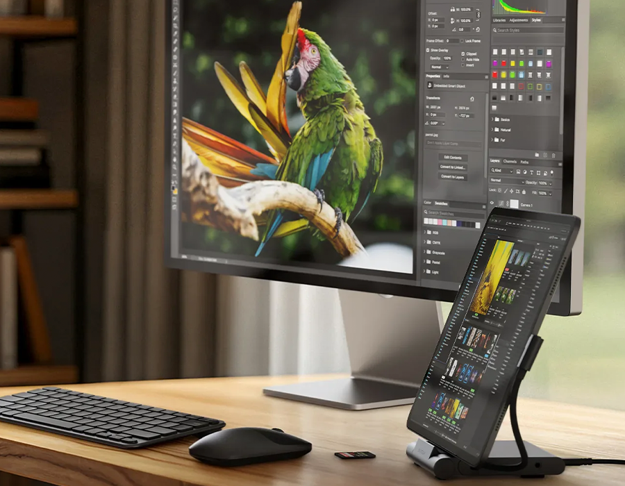 Хаб-підставка для планшета Satechi OntheGo Foldable Stand Hub - Space Black (ST-GOTGFC)