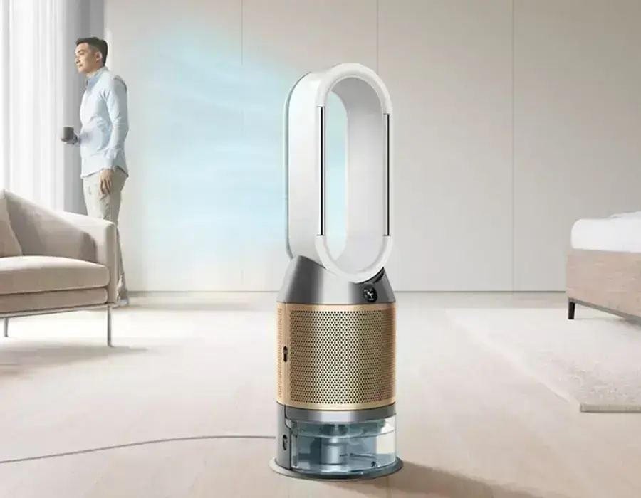 Dyson PH2 демонстрація рівномірного потоку повітря в кімнаті