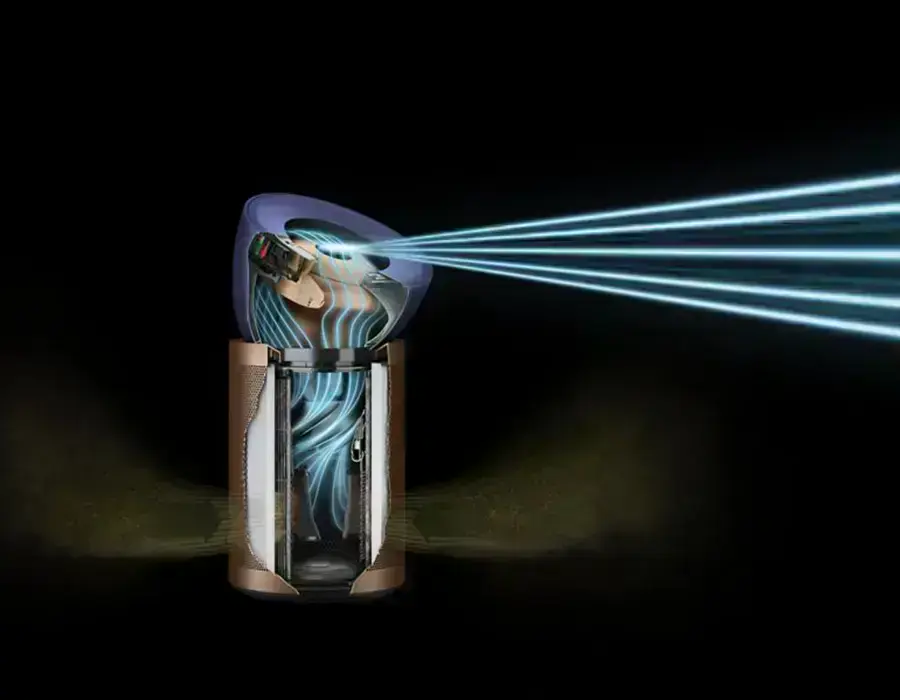 Dyson BP04 створює сильний потік повітря завдяки конічній аеродинаміці