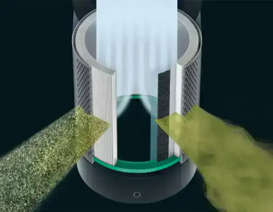 Очиститель воздуха Dyson Pure Cool в процессе очистки воздуха