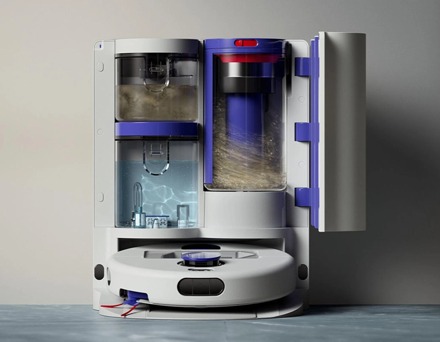 Робот-пилосос з вологим прибиранням Dyson R2 Nurovi Wash+Dry - Light Grey/Vinca Blue (664874-01)