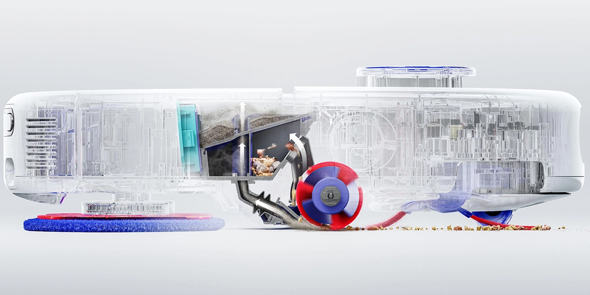 Робот-пилосос з вологим прибиранням Dyson R2 Nurovi Wash+Dry - Light Grey/Vinca Blue (664874-01)