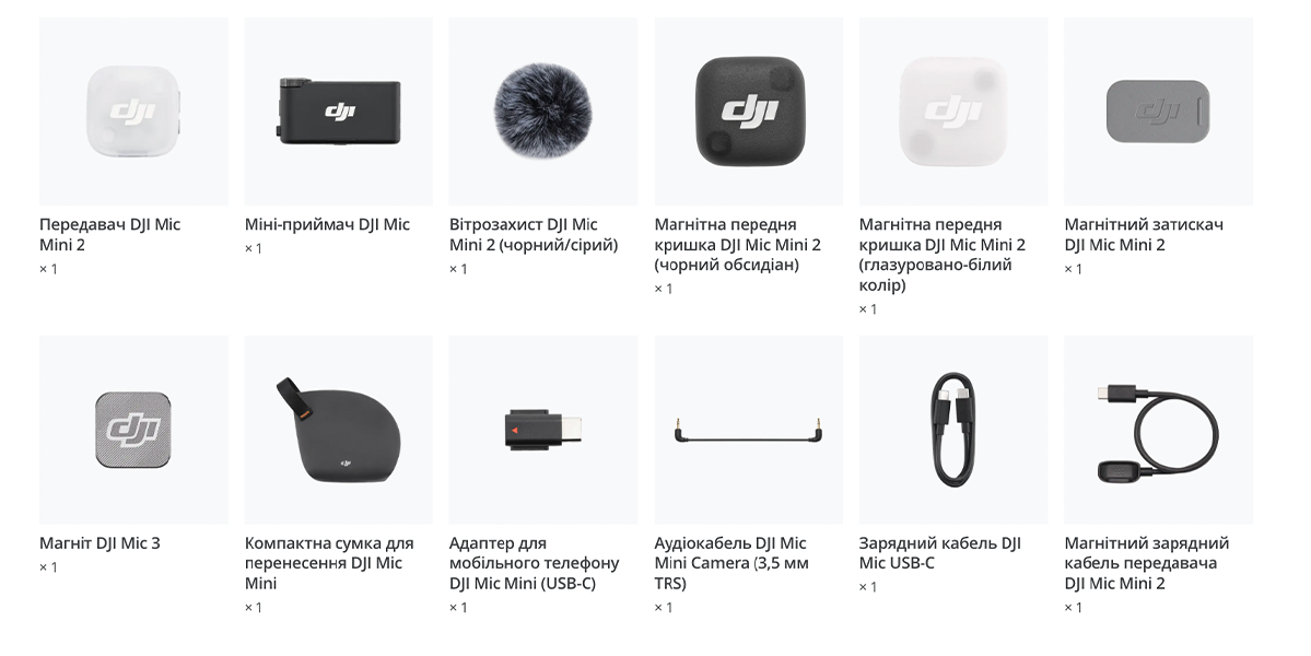 Мікрофонна система DJI Mic Mini 2 [1 TX + 1 RX] (CP.RN.00000530.01)
