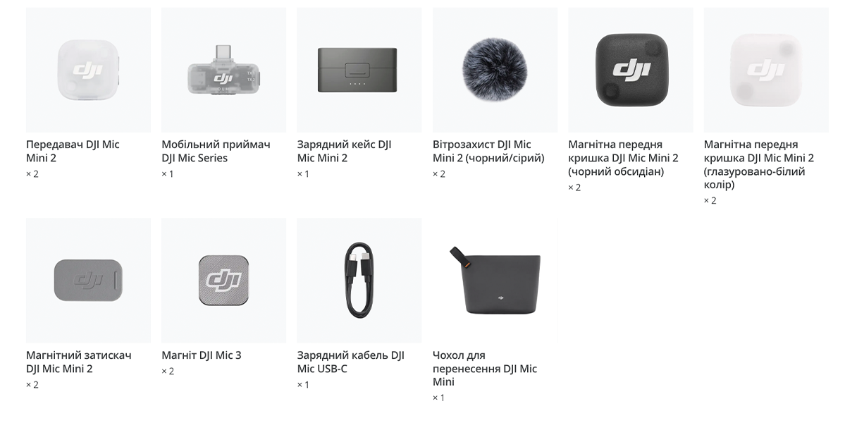 Мікрофонна система DJI Mic Mini 2 [2 TX + 1 Mobile RX + Charging Case] (CP.RN.00000532.01)