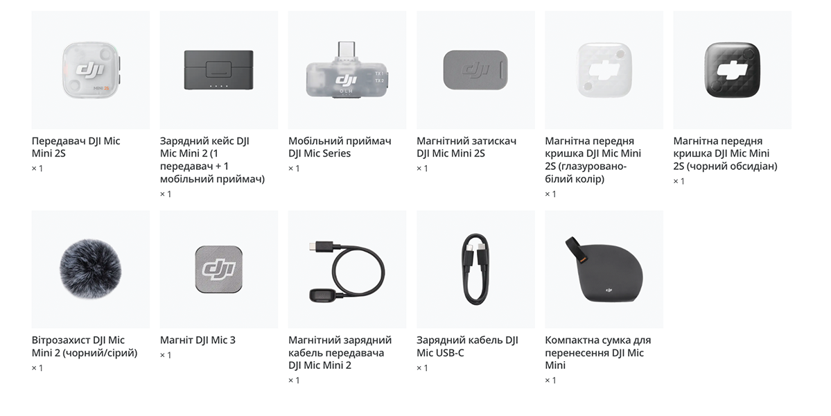 Микрофонная система DJI Mic Mini 2S [1 TX + 1 Mobile RX + Charging Case]