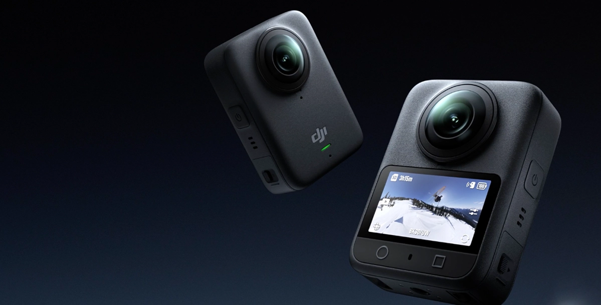 Загальний вигляд камери DJI Osmo 360 з подвійними обʼєктивами