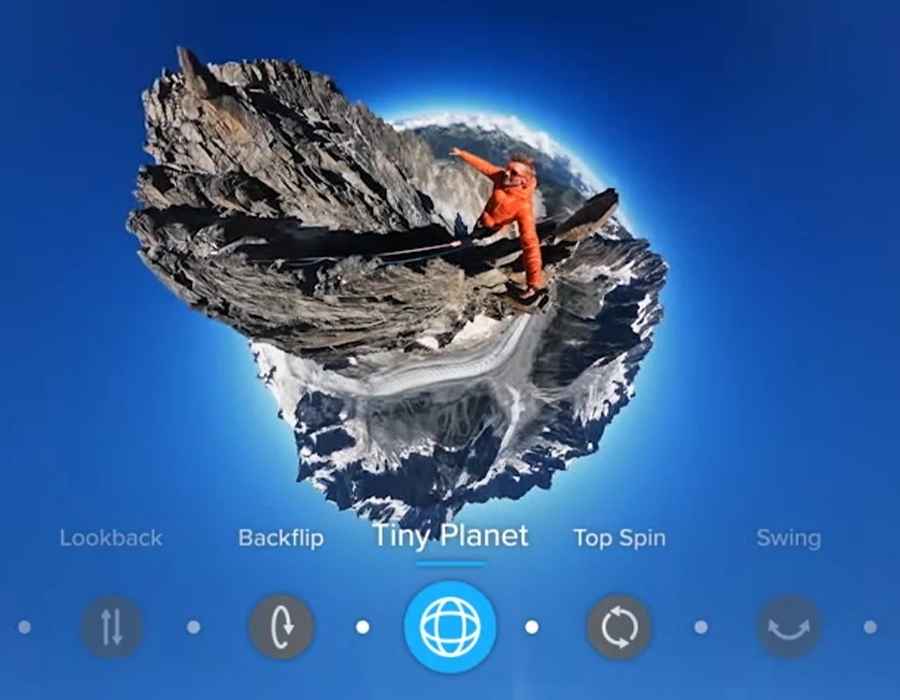 GoPro MAX2 — приклад використання CameraFX з ефектами Tiny Planet і обертання