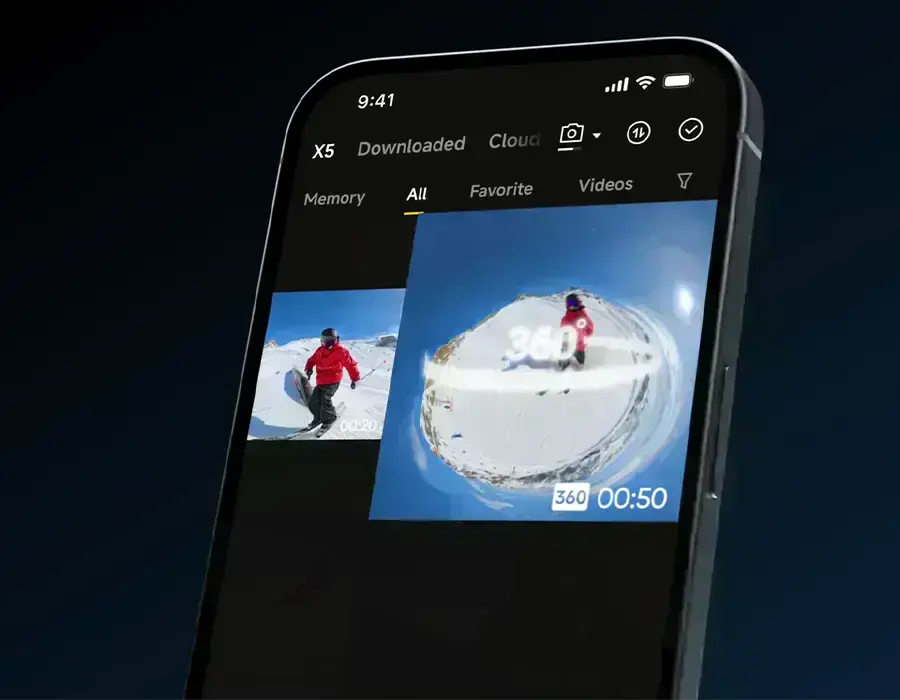 Режим Instaframe на Insta360 X5 — селфі-режим або фіксована перспектива