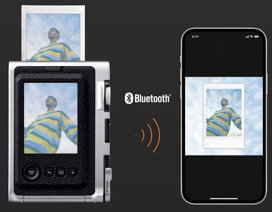 Приклад збереженого на смартфоні знімка з рамкою Instax від камери Mini Evo