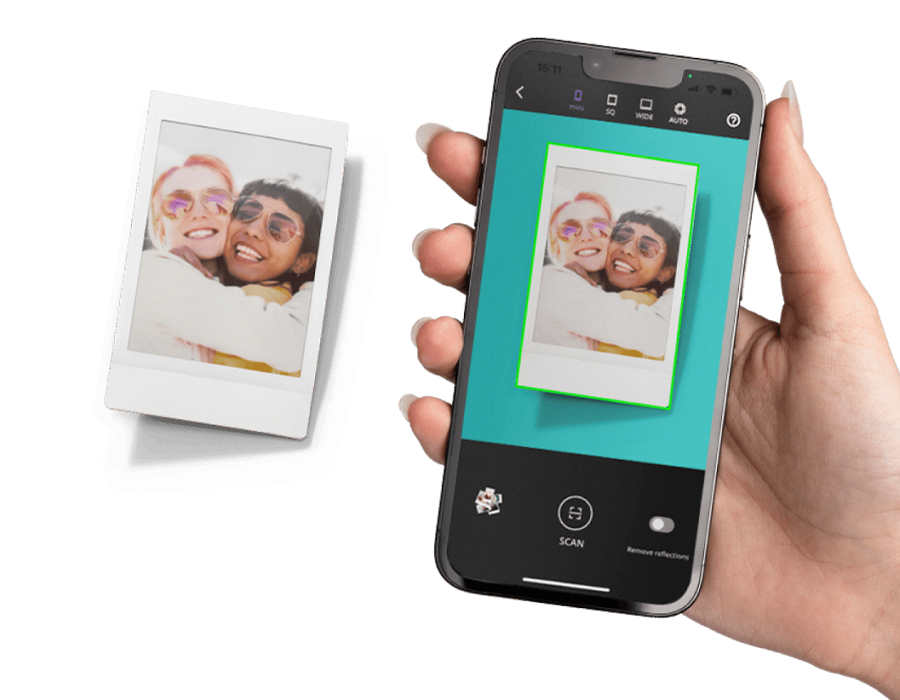 Класичний квадратний дизайн фотокамери Instax Square SQ40 з чорним покриттям