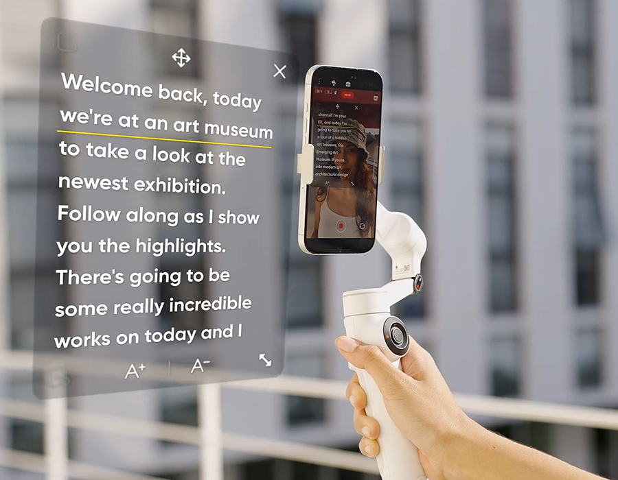 Сітка золотого перетину на екрані смартфона в Insta360 Flow 2 для ідеального кадрування