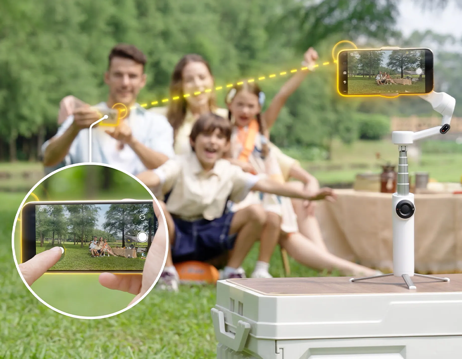Сімейна зйомка з Insta360 Flow 2 з використанням функції дистанційного керування смартфоном