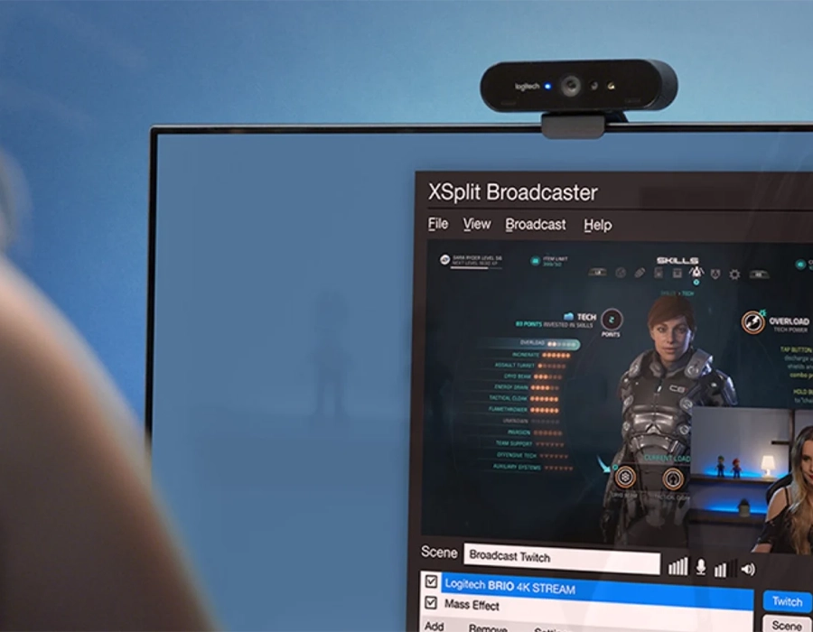 Інтерфейс Logi Options+ для персоналізації зовнішнього вигляду на Logitech Brio 4K
