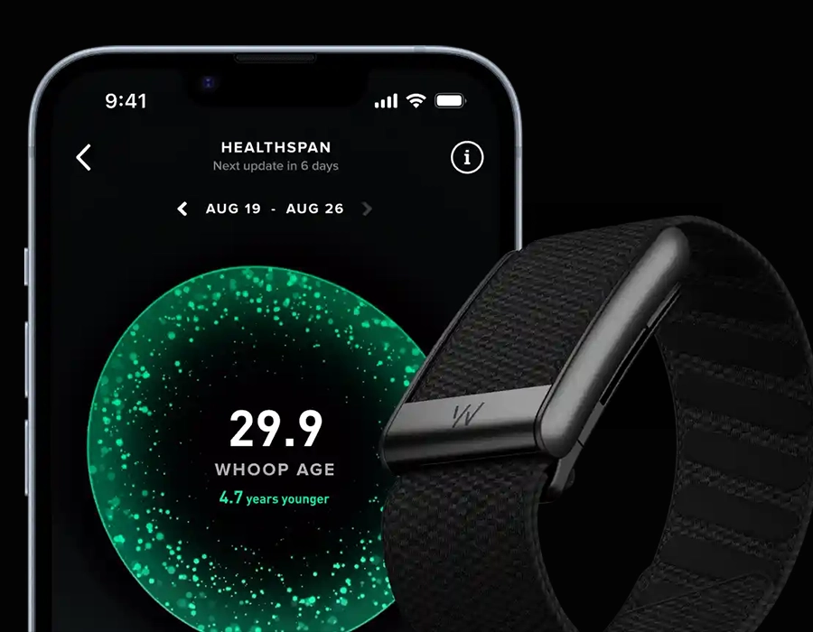 WHOOP Peak з PowerPack та браслетом Obsidian SuperKnit