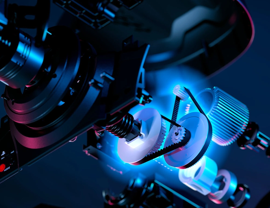 Thrustmaster T300RS GT — система подвійних ременів для плавного керування