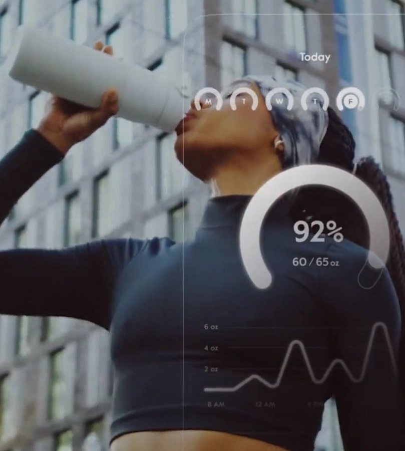 Розумна пляшка для води з функцією очищення LARQ Bottle PureVis 2 - 34 oz/1000ml with Essential Bottle Filter - Obsidian Black