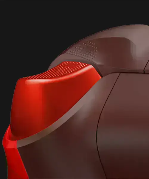Красные металлические курки и прорезиненные рукоятки на задней панели Xbox Wireless Controller Pulse Cipher Special Edition