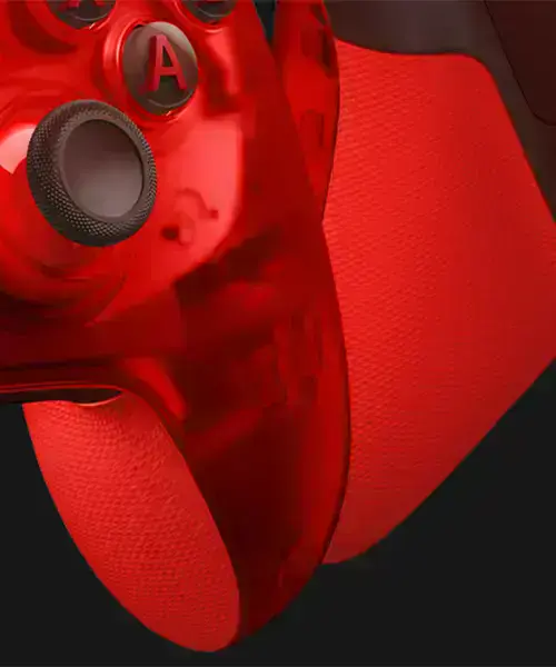 Прорезиненные красные рукоятки на задней панели Xbox Wireless Controller Pulse Cipher Special Edition