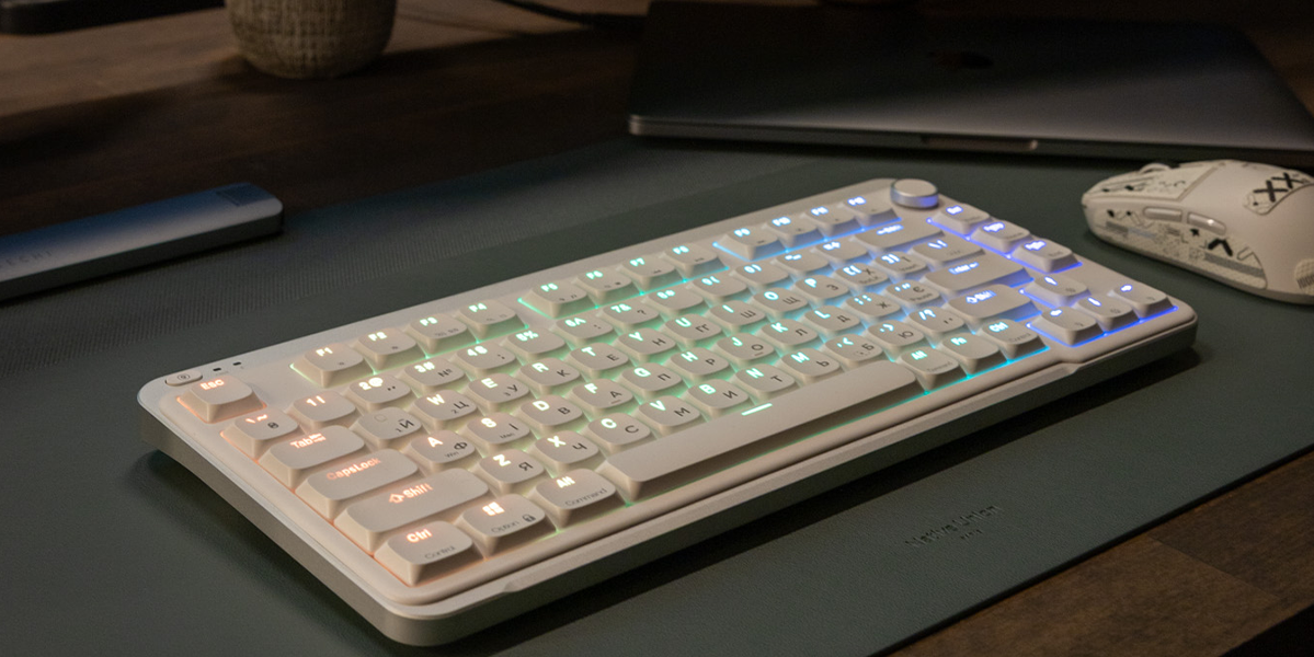 Клавіатура Kzzi I75 Low Profile Mechanical Wireless Keyboard [Red Switch] - Pink (6977534870567)