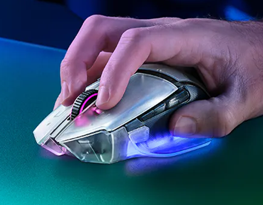 Миша Razer Basilisk V3 Pro 35K Fully Customizable Wireless Ergonomic RGB Gaming Mouse - Phantom White Edition (RZ01-05240400-R3G1)
