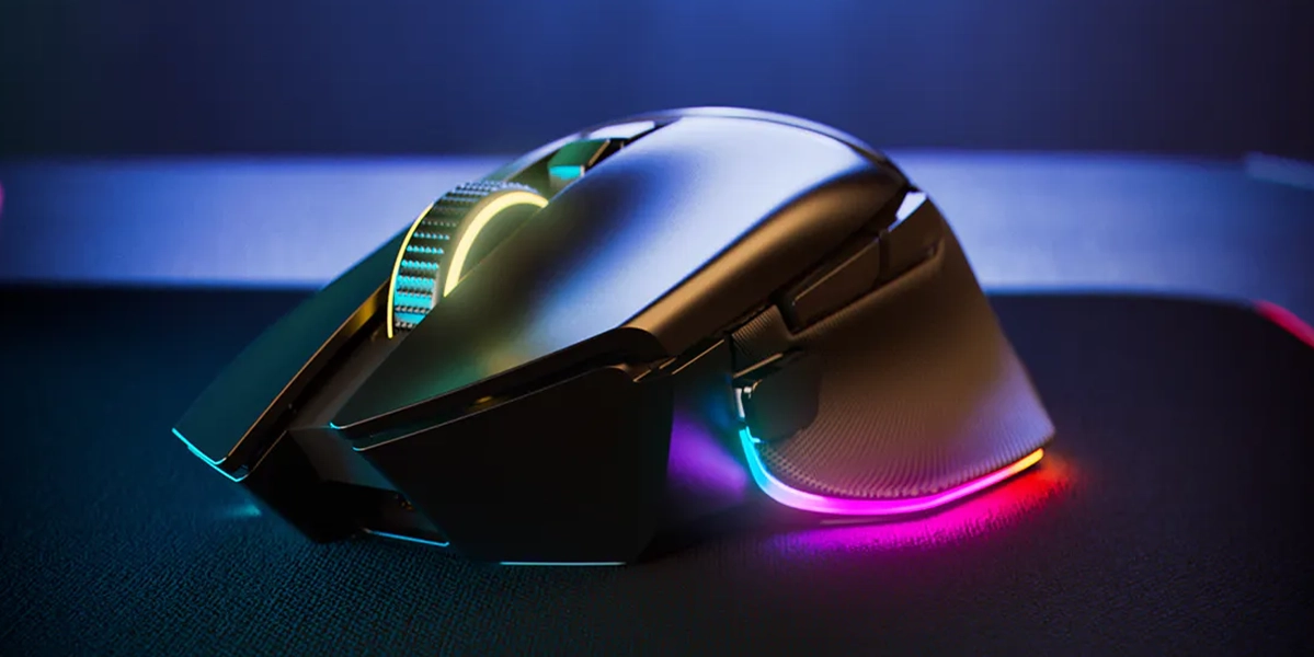 Загальний вигляд миші Razer Basilisk V3 Pro 35K з підсвічуванням