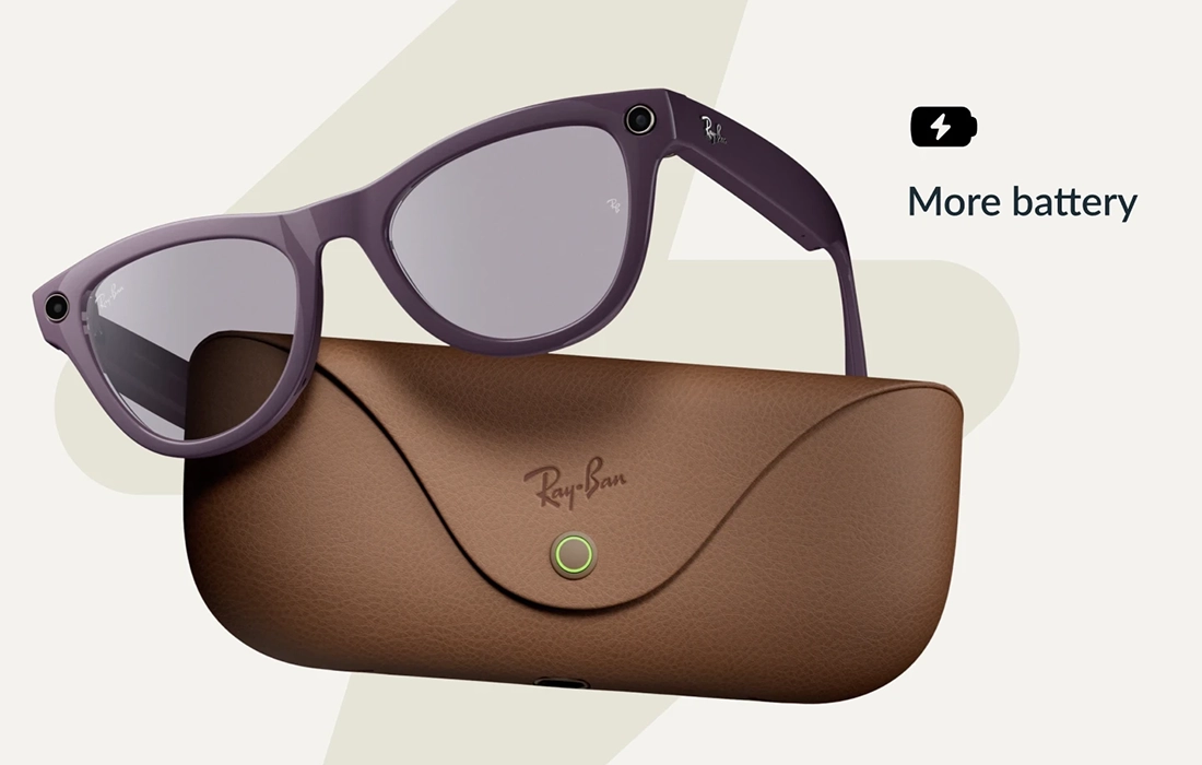 Смарт-окуляри Ray-Ban Meta Gen 2 у зарядному кейсі для подовженого часу роботи