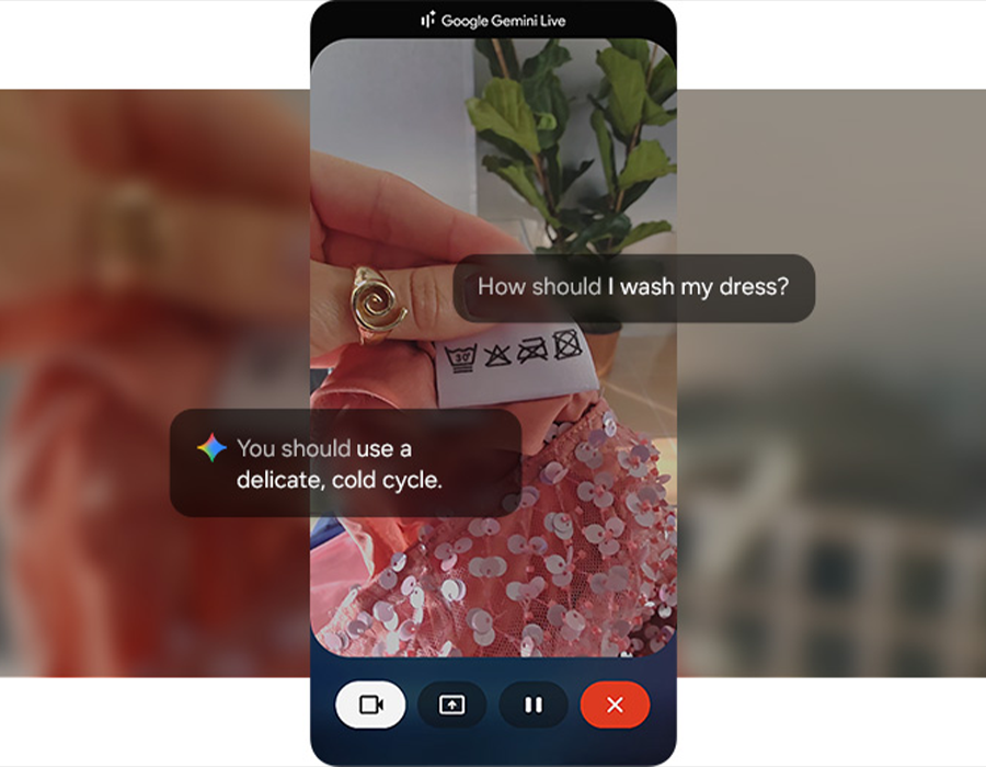 Использование Google Gemini Live на Galaxy Flip7 FE для распознавания изображений