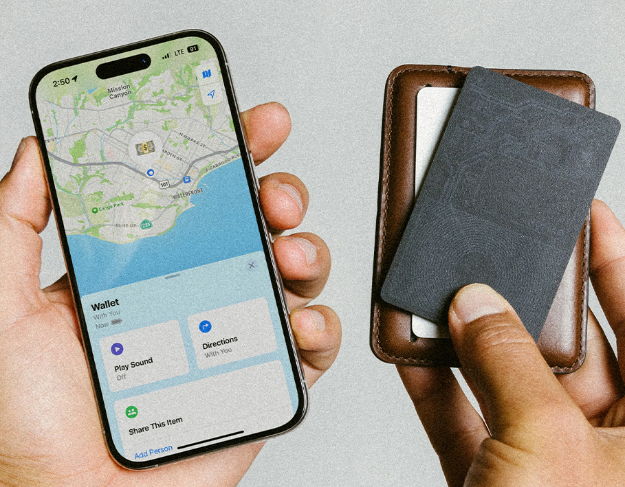 Трекер-картка Nomad Tracking Card Air відстежується в локаторі