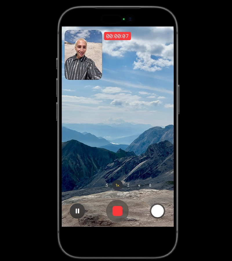 iPhone 17 Pro — двойная съёмка на фронтальную и основную камеры одновременно