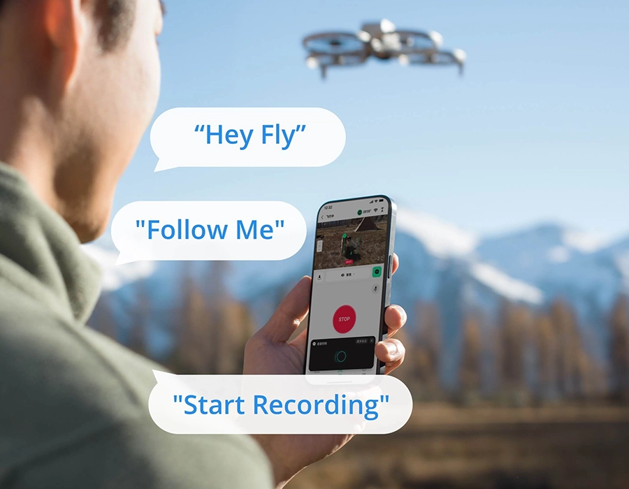 Використання голосового керування дроном DJI Flip командою 'Hey Fly'