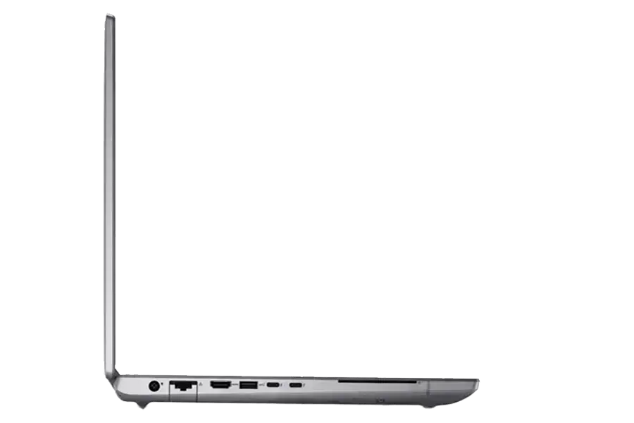 Close-up of Dell Precision 7780 showing sleek design and advanced ports