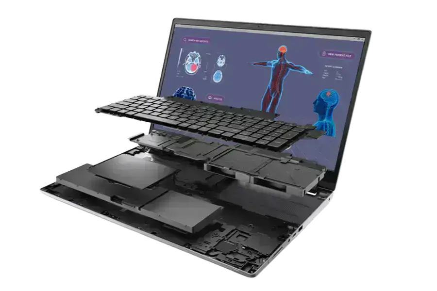 Dell Precision 7780 cooling system with dual fans