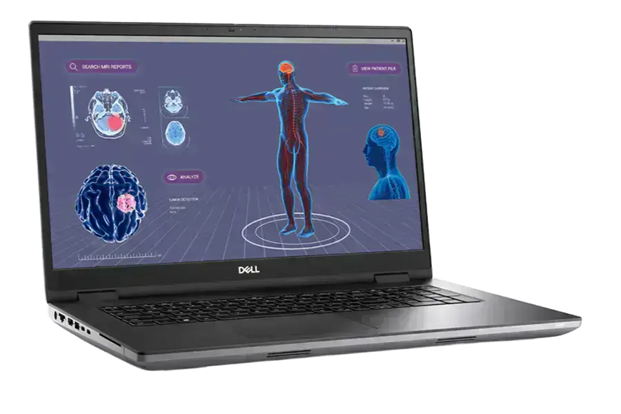 Dell Precision 7780 with 17.3 inch display showing a clear and vibrant image