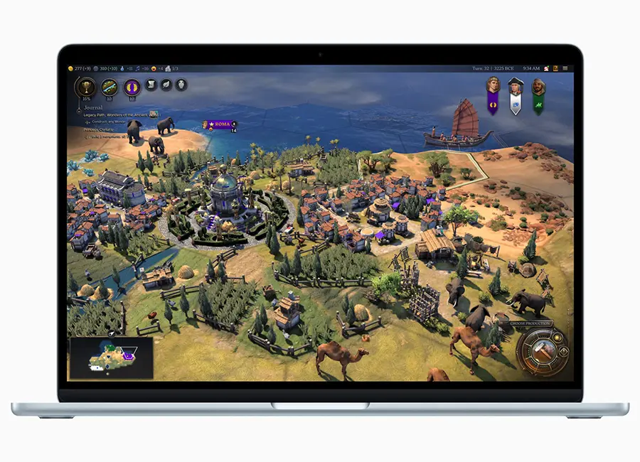 MacBook Air 13 M4, изображение в дизайне с углом подачи