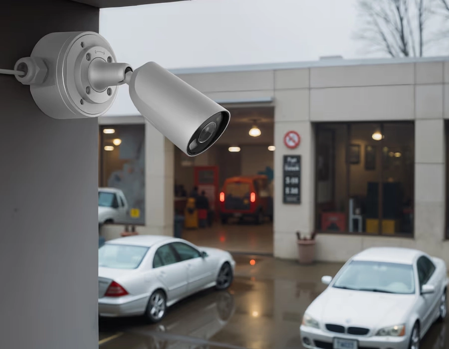 Камера Ajax BulletCam HL установлена на улице