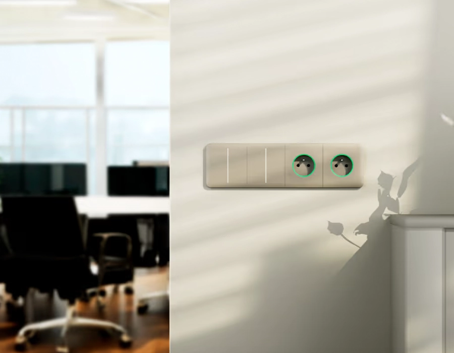 LightSwitch [2-gang/2-way] підключений разом з розетками