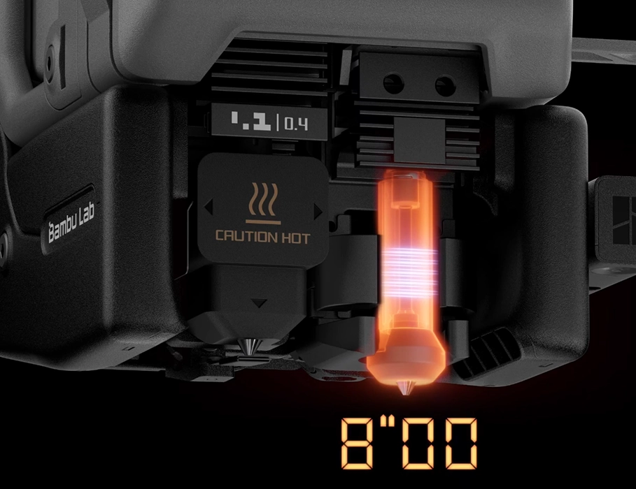 Bambu Lab H2C — быстрый индукционный нагрев хотенда за 8 секунд