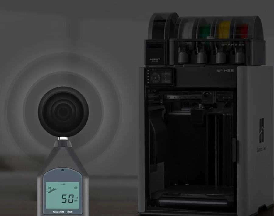 3D-принтер Bambu Lab H2S с технологией шумоподавления во время работы