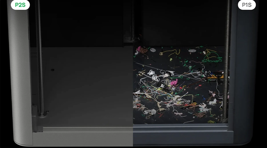 Bambu Lab P2S с плоской опорной плитой для лёгкой очистки и поддержания чистоты