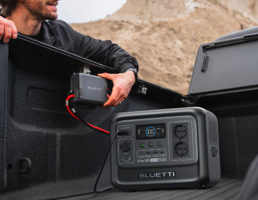 Зарядка BLUETTI Elite 100 V2 от автомобиля во время поездки