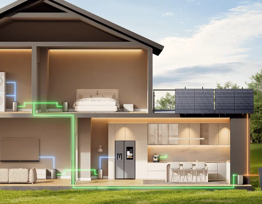 EcoFlow STREAM Ultra — приклад компактної установки в житловому інтер'єрі