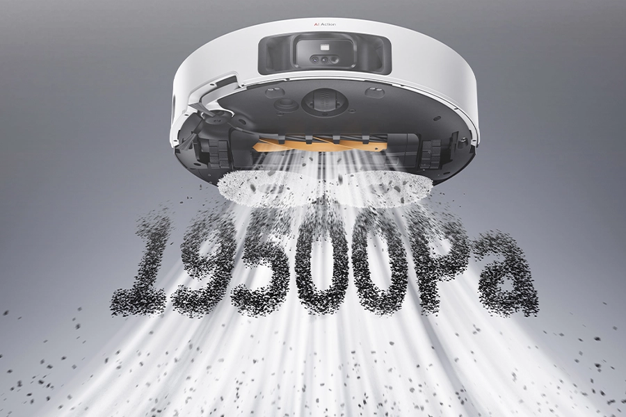 Робот Dreame Bot L50 Pro Ultra на твердій поверхні під час прибирання