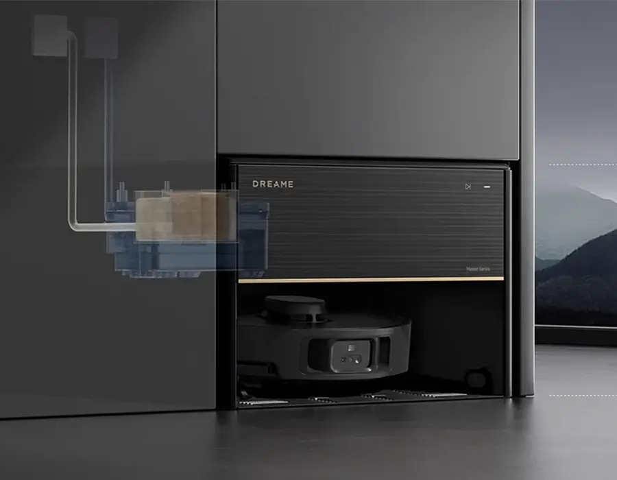dreame-x40-master-3 - компактна базова станція Dreame X40 Master в інтер'єрі