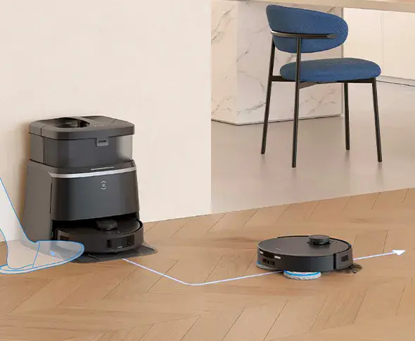 Легкий запуск робота-пилососа ECOVACS DEEBOT T30 за допомогою дотику ногою