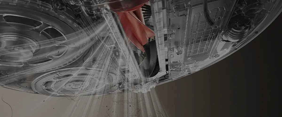 Мощность всасывания 18500 Па в действии Roborock Qrevo Curv