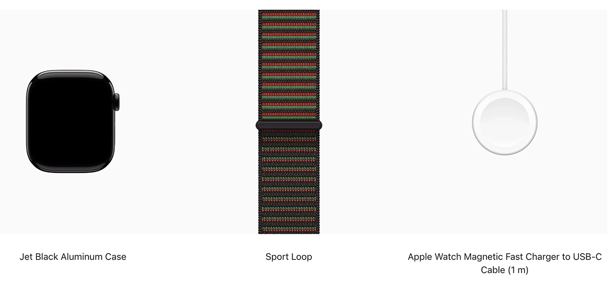 Apple Watch Series 11 GPS 42mm Jet Black Aluminum Case with Black Unity Sport Loop - Unity Rhythm (MEW04+MDF44)