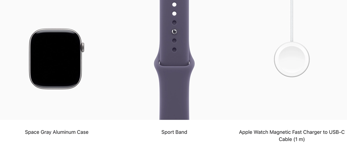 Apple Watch Series 11 GPS 46mm Space Gray Aluminum Case with Purple Fog Sport Band M/L (MEW94+MFH14)